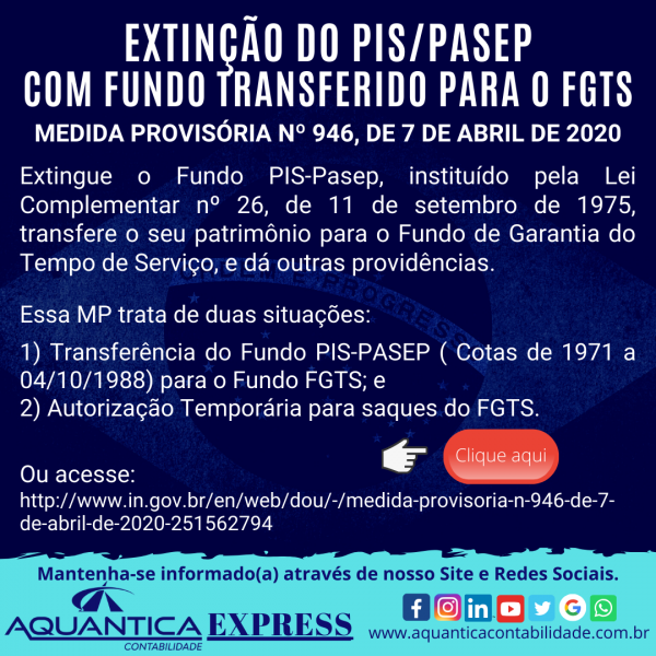 Extinção do PIS/PASEP com Fundo transferido para o FGTS