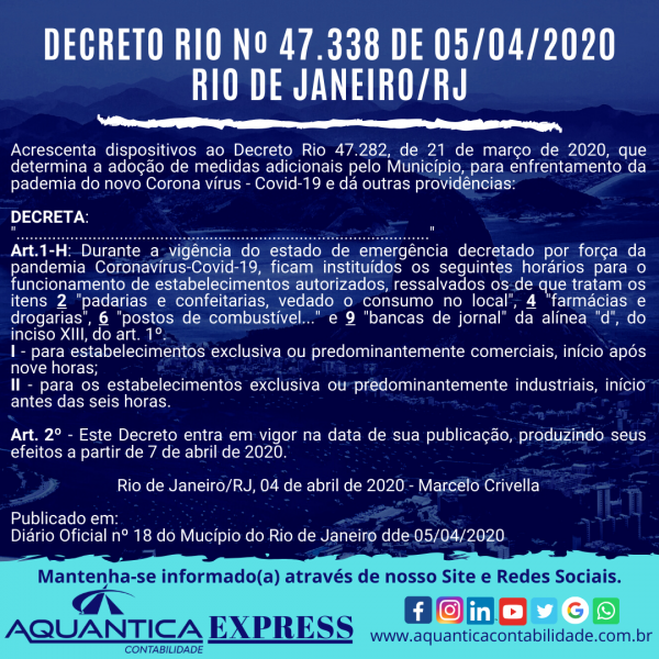 Decreto 47.338 do Município do Rio de Janeiro
